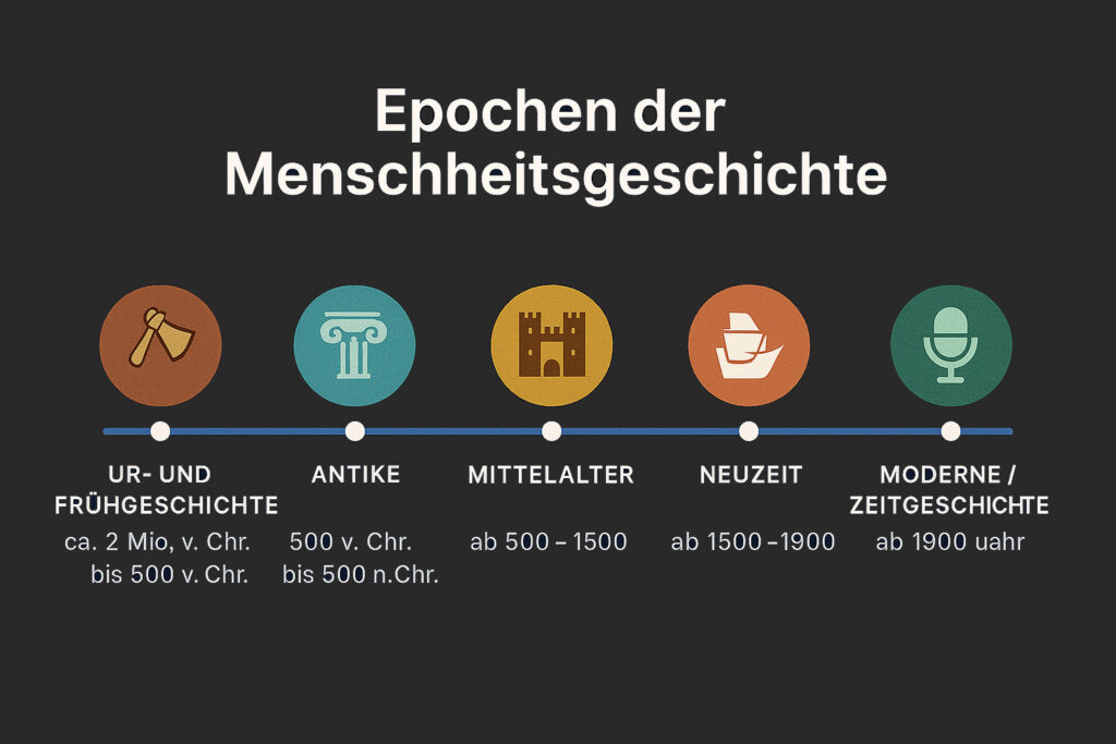 Übersicht der Epochen der Geschichte